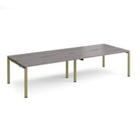Adapt double back to back desks 3200mm x 1200mm - green frame, grey oak top