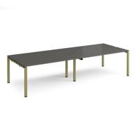 Adapt double back to back desks 3200mm x 1200mm - green frame, storm grey top