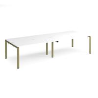 Adapt double back to back desks 3200mm x 1200mm - green frame, white top