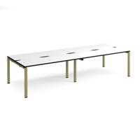 Adapt double back to back desks 3200mm x 1200mm - green frame, white top, black edge