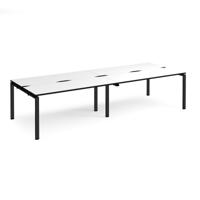 Adapt double back to back desks 3200mm x 1200mm - black frame, white top, black edge