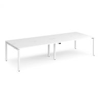 Adapt double back to back desks 3200mm x 1200mm - white frame, white top