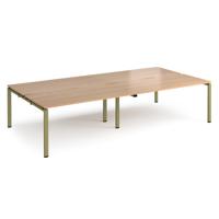 Adapt double back to back desks 3200mm x 1600mm - green frame, beech top
