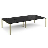 Adapt double back to back desks 3200mm x 1600mm - green frame, black top