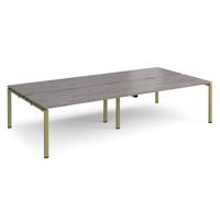 Adapt double back to back desks 3200mm x 1600mm - green frame, grey oak top