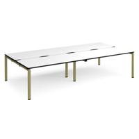 Adapt double back to back desks 3200mm x 1600mm - green frame, white top, black edge