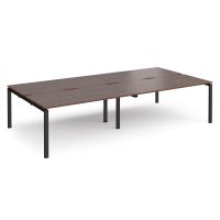 Adapt double back to back desks 3200mm x 1600mm - black frame, walnut top