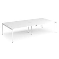 Adapt double back to back desks 3200mm x 1600mm - white frame, white top
