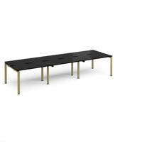 Adapt triple back to back desks 3600mm x 1200mm - green frame, black top