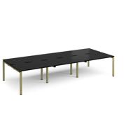 Adapt triple back to back desks 3600mm x 1600mm - green frame, black top