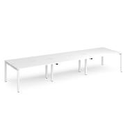 Adapt triple back to back desks 4200mm x 1200mm - white frame, white top