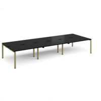Adapt triple back to back desks 4200mm x 1600mm - green frame, black top