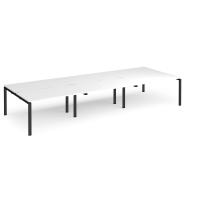 Adapt triple back to back desks 4200mm x 1600mm - black frame, white top
