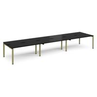 Adapt triple back to back desks 4800mm x 1200mm - green frame, black top