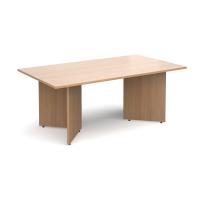 Arrow head leg rectangular boardroom table 1800mm x 1000mm - beech