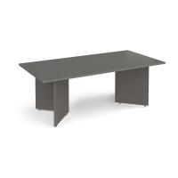 Arrow head leg rectangular boardroom table 2000mm x 1000mm - Onyx Grey