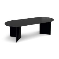 Arrow head leg radial end boardroom table 2400mm x 1000mm - Black