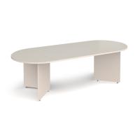 Arrow head leg radial end boardroom table 2400mm x 1000mm - Light Grey