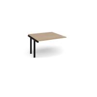 Adapt boardroom table add on unit 1200mm x 1200mm - black frame, kendal oak top