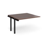 Adapt boardroom table add on unit 1200mm x 1200mm - black frame, walnut top