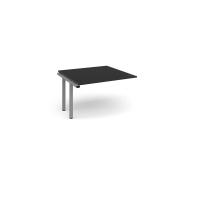Adapt boardroom table add on unit 1200mm x 1200mm - silver frame, black top