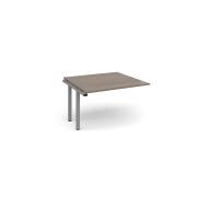 Adapt boardroom table add on unit 1200mm x 1200mm - silver frame, barcelona walnut top