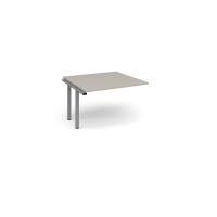 Adapt boardroom table add on unit 1200mm x 1200mm - silver frame, light grey top