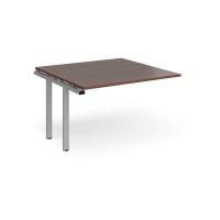Adapt boardroom table add on unit 1200mm x 1200mm - silver frame, walnut top