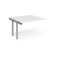 Adapt boardroom table add on unit 1200mm x 1200mm - silver frame, white top