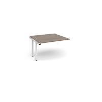 Adapt boardroom table add on unit 1200mm x 1200mm - white frame, Barcelona walnut top