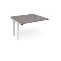 Adapt boardroom table add on unit 1200mm x 1200mm - white frame, grey oak top