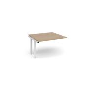 Adapt boardroom table add on unit 1200mm x 1200mm - white frame, kendal oak top