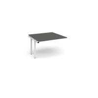 Adapt boardroom table add on unit 1200mm x 1200mm - white frame, onyx grey top