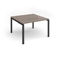 Adapt square boardroom table 1200mm x 1200mm - black frame, Barcelona walnut top