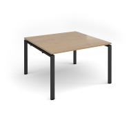 Adapt square boardroom table 1200mm x 1200mm - black frame, kendal oak top