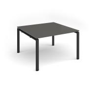 Adapt square boardroom table 1200mm x 1200mm - black frame, onyx grey top