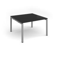Adapt square boardroom table 1200mm x 1200mm - silver frame, black top