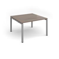 Adapt square boardroom table 1200mm x 1200mm - silver frame, Barcelona walnut top