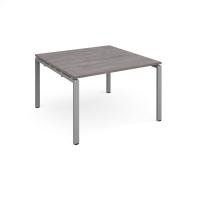 Adapt square boardroom table 1200mm x 1200mm - silver frame, grey oak top