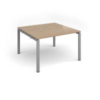 Adapt square boardroom table 1200mm x 1200mm - silver frame, kendal oak top