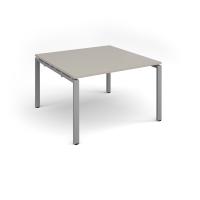 Adapt square boardroom table 1200mm x 1200mm - silver frame, light grey top