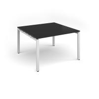 Adapt square boardroom table 1200mm x 1200mm - white frame, black top
