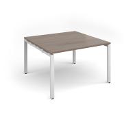 Adapt square boardroom table 1200mm x 1200mm - white frame, Barcelona walnut top