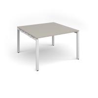 Adapt square boardroom table 1200mm x 1200mm - white frame, light grey top