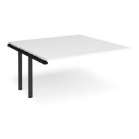 Adapt boardroom table add on unit 1600mm x 1600mm - black frame, white top