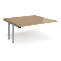 Adapt boardroom table add on unit 1600mm x 1600mm - silver frame, oak top