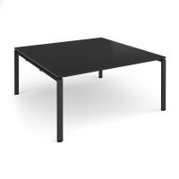Adapt square boardroom table 1600mm x 1600mm - black frame, black top