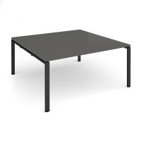 Adapt square boardroom table 1600mm x 1600mm - black frame, onyx grey top