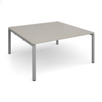 Adapt square boardroom table 1600mm x 1600mm - silver frame, light grey top