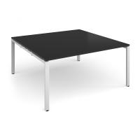 Adapt square boardroom table 1600mm x 1600mm - white frame, black top